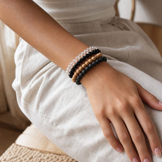 Silver Sheen Obsidian Round Bracelet - 8mm from The Rock Space