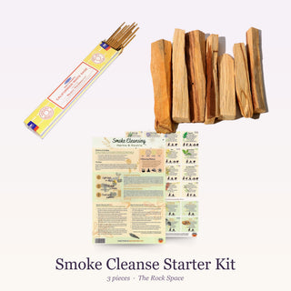 Smoke Cleanse Starter Kit: California White Sage Satya Incense Sticks - 15g, Palo Santo Sticks, QuickStudy Guide 2.0 - Herbs & Cleansing