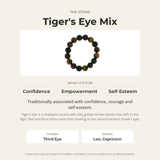Tiger's Eye Mix Round Bracelet - 12mm from Stonebridge Imports