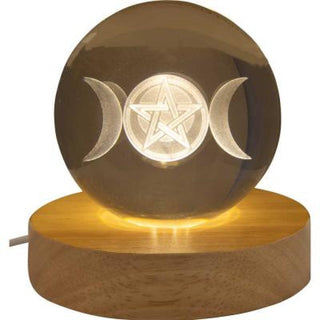 Triple Moon Crystal Ball with LED stand    from The Rock Space