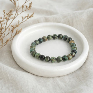African Turquoise bead bracelet, lifestyle photo