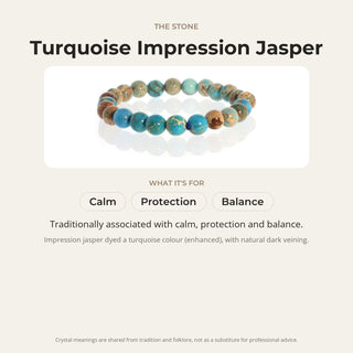 Turquoise Impression Jasper Round Bracelet - 8mm (Enhanced) from The Rock Space