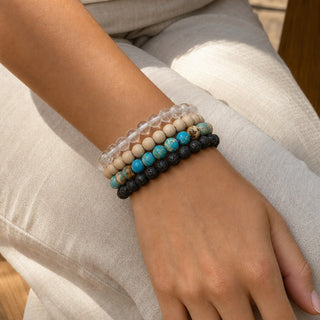 Turquoise Impression Jasper Round Bracelet - 8mm (Enhanced) from The Rock Space
