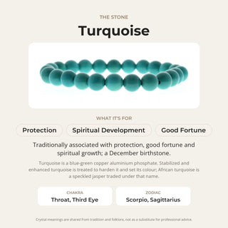 Turquoise Round Bracelet - 8mm (Enhanced) from The Rock Space