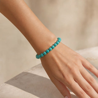 Turquoise Round Bracelet - 8mm (Enhanced) from The Rock Space