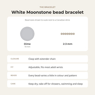 White Moonstone Bracelet - 2-3mm from Stonebridge Imports