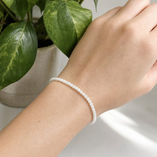 White Moonstone Bracelet - 2-3mm from Stonebridge Imports