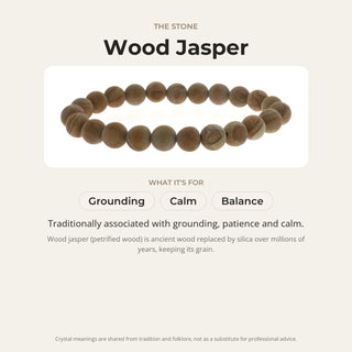 Wood Jasper Matte Round Bracelet - 8mm from The Rock Space