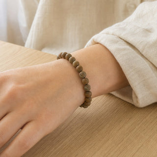 Wood Jasper Matte Round Bracelet - 8mm from The Rock Space