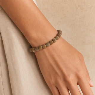 Wood Jasper Matte Round Bracelet - 8mm from The Rock Space