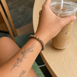 Wood Jasper Matte Round Bracelet - 8mm from The Rock Space