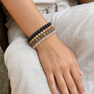Wood Jasper Matte Round Bracelet - 8mm from The Rock Space