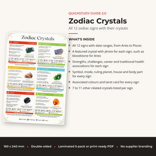 QuickStudy Guide 2.0 - Zodiac Crystals (PDF File) from The Rock Space