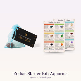Zodiac Starter Kit for Aquarius: Zodiac Crystal Collection, QuickStudy Guide 2.0 - Zodiac Crystals