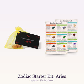 Zodiac Starter Kit for Aries: Zodiac Crystal Collection, QuickStudy Guide 2.0 - Zodiac Crystals