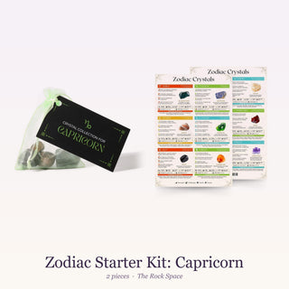 Zodiac Starter Kit for Capricorn: Zodiac Crystal Collection, QuickStudy Guide 2.0 - Zodiac Crystals