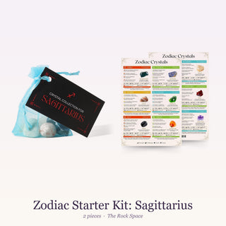 Zodiac Starter Kit for Sagittarius: Zodiac Crystal Collection, QuickStudy Guide 2.0 - Zodiac Crystals