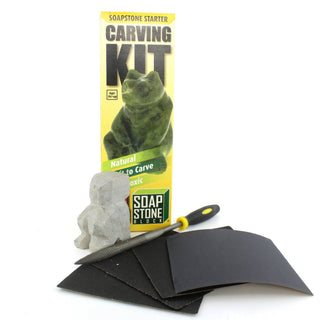 Soapstone Carving Kit - Make 3D Art 🦉🐢🐈 Choose Your Animal Bear   from The Rock Space