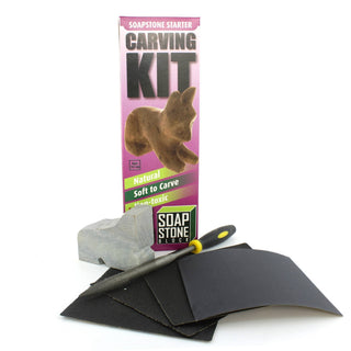 Soapstone Carving Kit - Make 3D Art 🦉🐢🐈 Choose Your Animal Cat   from The Rock Space