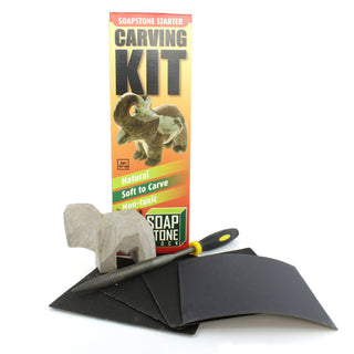 Soapstone Carving Kit - Make 3D Art 🦉🐢🐈 Choose Your Animal Elephant   from The Rock Space