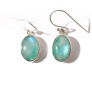 Rainbow Moonstone Cabochon Earrings - Green    from The Rock Space
