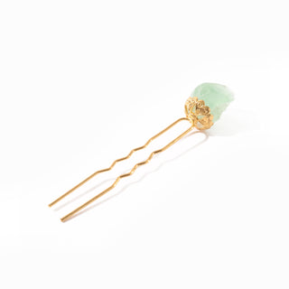 Green Fluorite Chip Gold-Plated Hair Pin    from The Rock Space