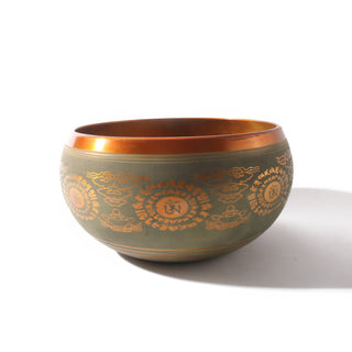 Singing Bowl - 9" - Green/ Gold Colour    from The Rock Space