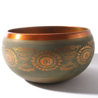 Singing Bowl - 9" - Green/ Gold Colour    from The Rock Space