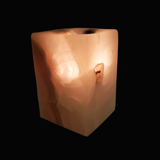 Aragonite Amber Cubic Candle Holder - Tall    from The Rock Space