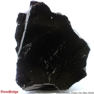 Obsidian Black Boulder Cut-Base U#70 - 20" 1/4"    from The Rock Space