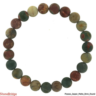 Picasso Jasper Matte Round Bracelet - 8mm    from The Rock Space
