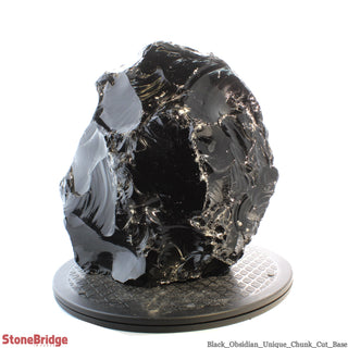 Obsidian Black Boulder Cut-Base U#20" - 12"    from The Rock Space