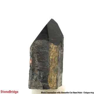 Black Tourmaline & Hematite Cut Base, Polished Point U#24    from The Rock Space