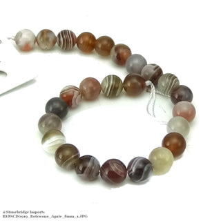 Botswana Agate - Round Strand 15" - 6mm    from The Rock Space
