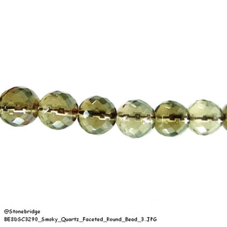 Smoky Quartz Faceted - Round Strand 7" - 8mm    from The Rock Space