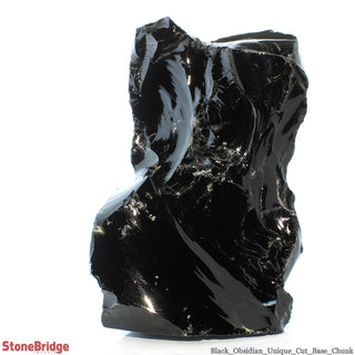 Obsidian Black Boulder Cut-Base U#53 - 17"    from The Rock Space