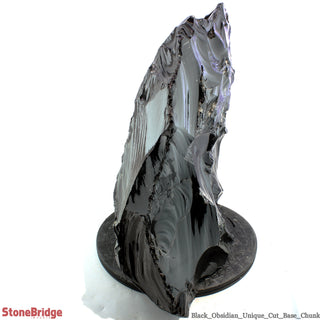 Obsidian Black Boulder Cut-Base U#73 - 17 1/2"    from The Rock Space