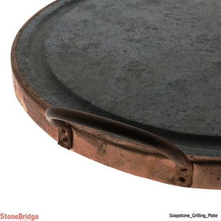 Soapstone Grilling Plate - Copper handles - 10" - Small    from The Rock Space