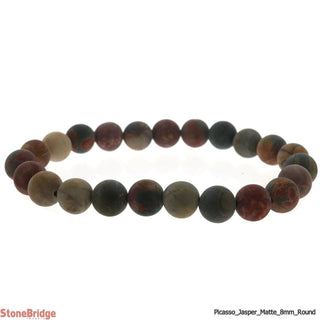 Picasso Jasper Matte Round Bracelet - 8mm    from The Rock Space