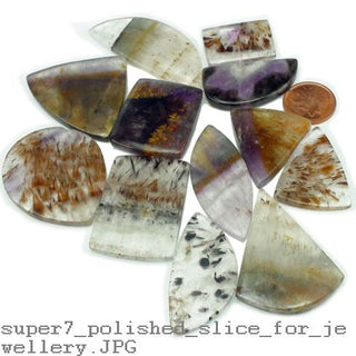 Super 7 Polished Slice For Jewellery - Large 35mm to 50mm    from The Rock Space