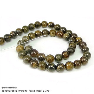 Bronzite - Round Strand 15" - 8mm    from The Rock Space