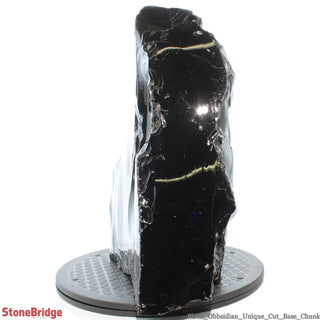 Obsidian Black Boulder Cut-Base U#41 - 16"    from The Rock Space