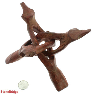 Wooden Cobra Tripod Sphere Stand - Red    from The Rock Space