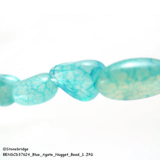Blue Agate - Nugget Strand 15" Long    from The Rock Space