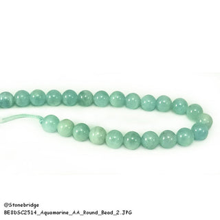 Aquamarine E - Round Strand 7" - 8mm    from The Rock Space