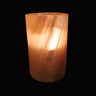 Aragonite Amber Round Candle Holder - Tall    from The Rock Space