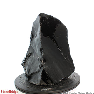Obsidian Black Boulder Cut-Base U#4 - 12"    from The Rock Space