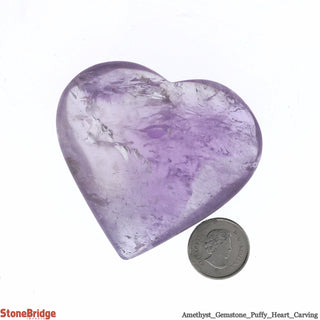 Amethyst Crystal Puffy Heart #3 1 1/2" to 2 1/2"    from The Rock Space