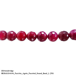 Fuschia Agate Faceted - Round Strand 15" - 8mm    from The Rock Space