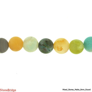 Mix Stones Matte - Round Strand 15" - 8mm    from The Rock Space